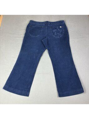 VTG Y2K Tilt Women’s Size 13 Reg Navy Blue Corduroy Pants Flare Star Pocket
